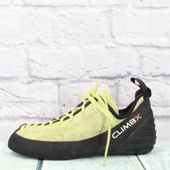 ClimbX Shoes - ClimbX Green Suede Lace Up Outdoor Rock Climbing Shoes Size 8.5